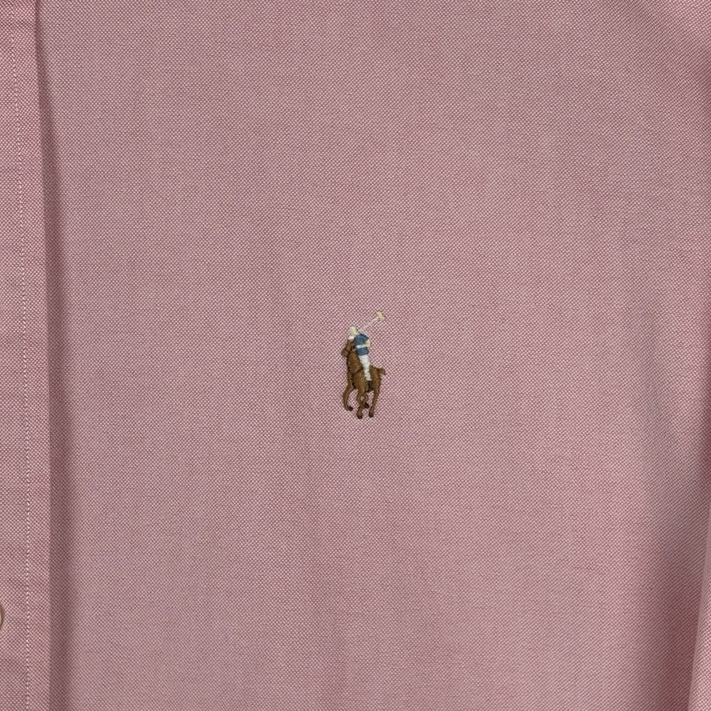 Polo Ralph Lauren Oxford Shirt Mens XL Pink Flesh Pony Long Sleeve OCBD Yarmouth - Picture 3 of 10